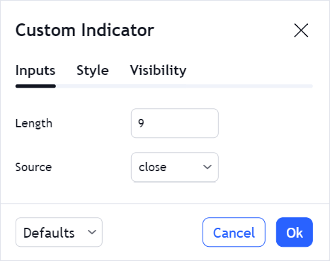 Inputs tab