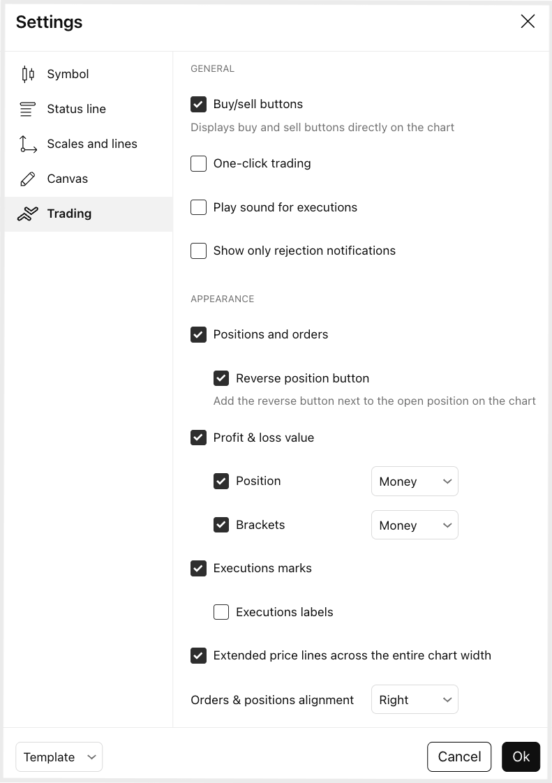 A more intuitive Trading Settings panel
